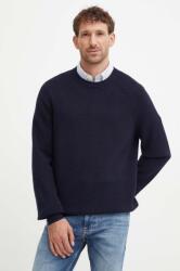 HUGO BOSS gyapjúkeverék pulóver férfi, sötétkék, 50519610 - sötétkék XL