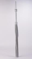Devil Sticks Kid Handle Kid Leather Braided Tails White - vibriteszt