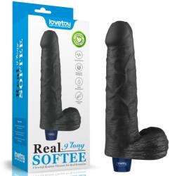 Lovetoy 9" REAL SOFTEE Rechargeable Vibrating Dildo(Black)