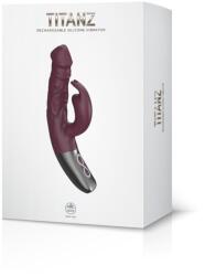 NMC Titanz 7" Silicone Rechargeable Vibrator In Rubine Red - vibriteszt - 21 170 Ft