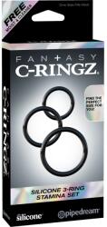 Pipedream Silicone 3-Ring Stamina Set Black - vibriteszt