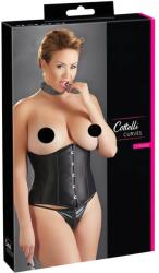 Cottelli Collection Plus Size - szatén derékfűző (fekete) (26111041081) - shop