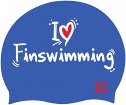 BornToSwim Úszósapka BornToSwim I Love Finswimming Cap Kék