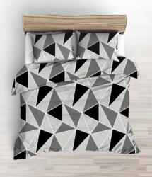 Krepp 140x220 cm - modern szürke - fekete mintás 3 részes extra hosszú ágyneműhuzat garnitúra