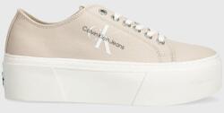 Calvin Klein sportcipő FLATFORM+ CUPSOLE LOW TXT bézs, női, YW0YW01033 - bézs Női 41