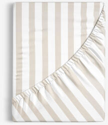 Goldea cearceaf de pat cu elastic din bumbac - dungi latte 80 x 160 cm
