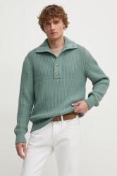 HUGO BOSS gyapjú pulóver meleg, férfi, zöld, garbónyakú, 50526871 - zöld M