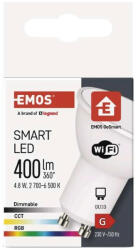 EMOS LED izzó GoSmart MR16 / GU10 / 4, 8 W (35 W) / 400 lm / RGB / dimmelhető / Wi-Fi ZQW832R (EMOS-ZQW832R)