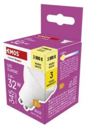 EMOS ZQ8E12 LED izzó Classic MR16 fehér/ GU10 / 3W (32W) / 345lm / Meleg fehér (EMOS-ZQ8E12)