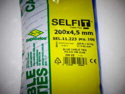 SapiSelco 200x4, 5 kék gyorskötöző - kék kábelkötegelő (100db/csomag) SapiSelco SELFIT COLOR [SEL. 11.223R]