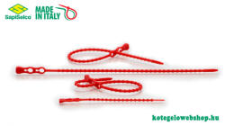 SapiSelco 240x3, 8 Oldható piros gyöngyös kötegelő - gyorskötöző - kábelkötegelő (100db/csomag) SapiSelco click tie [CLT. 10.2116R]