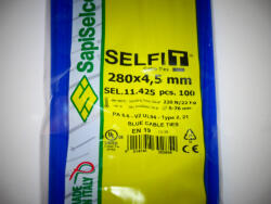 SapiSelco 280x4, 5 kék gyorskötöző - kék kábelkötegelő (100db/csomag) Típus: SapiSelco SELFIT COLOR