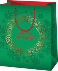 Cardex Boldog karácsonyt zöld nagy méretű ajándéktáska 27x14x33 cm 42495C
