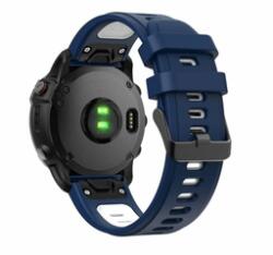Gigapack Garmin Epix/Fenix 22mm Szilikon Pótszíj, sötétkék/fehér (149190) (GP-149194)