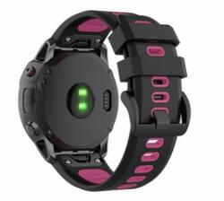 Gigapack Garmin Epix Pro/Fenix 20mm Szilikon Pótszíj, fekete/rózsaszín (149184) (GP-149184)