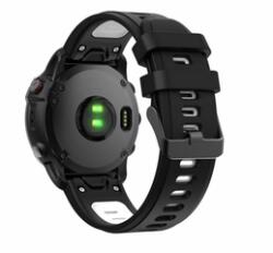 Gigapack Garmin Epix/Fenix 22mm Szilikon Pótszíj, fekete/fehér (149191) (GP-149191)