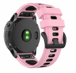 Gigapack Garmin Epix Pro/Fenix 20mm Szilikon Pótszíj, rózsaszín/fekete (149187) (GP-149187)