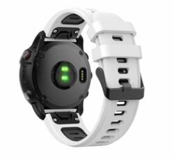 Gigapack Garmin Epix/Fenix 22mm Szilikon Pótszíj, fehér/fekete (149190) (GP-149190)