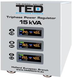 TED Electric Stabilizator de tensiune TED TED-SVC15000, trifazat cu servomotor, 15KVA (Alb) (TED-SVC15000)