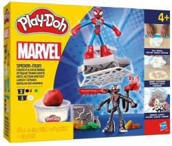 Hasbro Play-Doh Marvel - Pókember készlet, 2 db figura kilövővel és lándzsával (F9827)