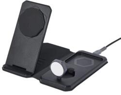 UAG 3 az 1-ben Utazó Töltőállomás 15W Vezeték nélküli Töltő MagSafe-fel + Kábel + Rendező - Fekete