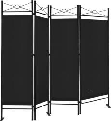Casaria® 4 paneles paraván - fekete (101163)