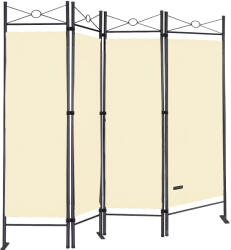 Casaria® 4 paneles paraván Lucca - krém (100610)
