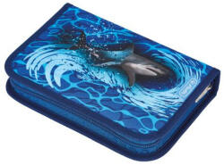 Herlitz Penar echipat cu 1 fermoar Herlitz 50043309, 31 piese, 2 clape, Blue Shark (50043309) Penar