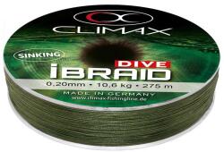 Climax iBraid Dive Sinking Zsinór - 275 m, 0.18 mm, 9.5 kg, Olajzöld