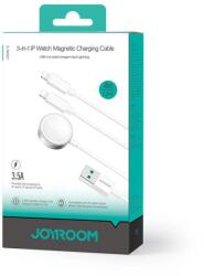 JOYROOM 3 az 1-ben iPhone és Apple Watch vezeték nélküli töltő USB kábellel 1.2m, fehér (S-IW007) (JR-S-IW007-WHT)