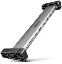 AXAGON HMC-10HLS, USB 5Gbps hub, 4x USB-A, HDMI 4k/60Hz, RJ-45 GLAN, SD/mSD, PD 100W, USB-C kábel 25cm (HMC-10HLS)
