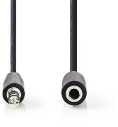 Nedis CAGB22050BK10 - Sztereó audiokábel | 3, 5 mm-es dugó - 3, 5 mm-es aljzat | 1 m | Fekete (CAGB22050BK10)