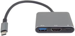 PremiumCord adapter USB-C HDMI USB3.0 PD, 4K és FULL HD 1080p felbontás (ku31hdmi20)
