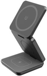 1stCOOL vezeték nélküli, összecsukható QI töltő 3in1, MagSafe, USB-C, Fekete (TN-WC10 Black)