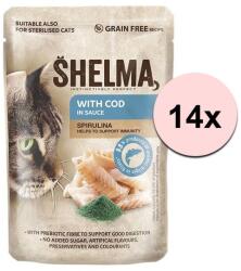 Shelma Shelma Cat Capsule cod-spirulina în sos 14 x 85 g