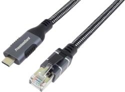 PremiumCord Ethernet kábel USB-C és LAN RJ45 10/100/1000, 2m, 2m (ku31net2)