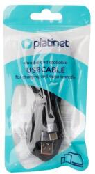 Platinet töltőkábel USB-A - USB-C 2, 1A, 18W, 2m, fekete fonott kábel (PSCCA220)