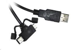 PremiumCord kábel USB 2.0 A - microUSB/miniUSB 5pin 2m (F/F) (ku2m2y)