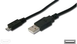 PremiumCord USB 2.0 A-Micro B kábel 0, 2m (fekete) (ku2m02f)