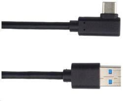 PremiumCord kábel USB C/M típusú hajlított csatlakozó 90° - USB 3.0 A/M, 2m (ku31cz2bk)