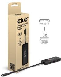 Club 3D Club3D Hub MST USB-C 3xHDMI-re, Egyszeres: 8K30Hz, Háromszoros: 4K60Hz (CSV-1554)