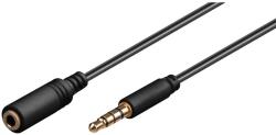 PremiumCord Jack 3, 5 mm-es 4 tűs M/F 2m (kjack4mf2)
