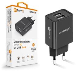 ALIGATOR 2, 4A, 2xUSB, intelligens IC, fekete (CHA0038)