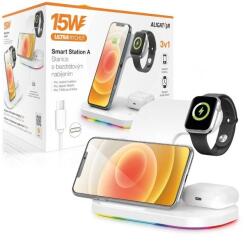 ALIGATOR Smart Station A 3in1 vezeték nélküli töltéssel, 15W (AS03WT)