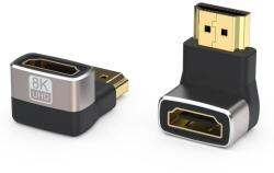 PremiumCord adapter csatlakozó 8K HDMI A - HDMI A, F/M, 90°-os derékszögű, jobbra fordított csatlakozó (kphdma-39)