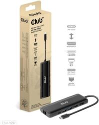 Club 3D Club3D USB-C, 8 az 1-ben MST Dual (1x HDMI/1x DP) 4K60Hz, kijelző utazódokkoló (CSV-1597)