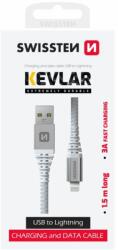 SWISSTEN Adatkábel Kevlár Usb / Lightning 1, 5 M Fehér (71541012)