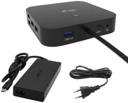i-tec USB-C HDMI Dual DP dokkolóállomás Power Delivery 100 W i-tec univerzális töltő 112 W (C31TRI4KDPDPRO100)