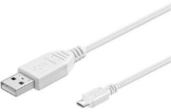 PremiumCord kábel micro USB 2.0, A-B 3m, fehér (ku2m3fw)