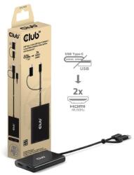 Club 3D Club3D Video Hub USB-C/A és 2xHDMI 2.0, kettős monitor, 4K60Hz (M/F) (CSV-1475)